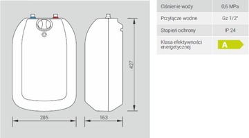 BOJLER ELEKTRYCZNY KOSPEL LUNA INOX POJEMNOŚCIOWY PODGRZEWACZ WODY POC.G-5