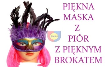 MASKA WENECKA KARNAWAŁOWA HALOWEEN PIÓRA E0284EMAJ