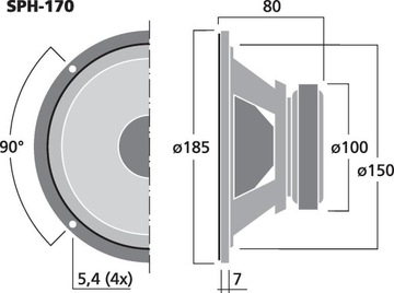 MONACOR SPH-170 Głośnik nisko-średniotonowy 80W