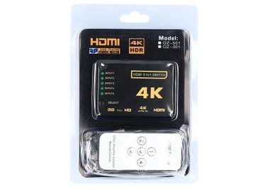 ПЕРЕКЛЮЧАТЕЛЬ 5x HDMI РАЗВЕТВИТЕЛЬ ULTRA HD 4K