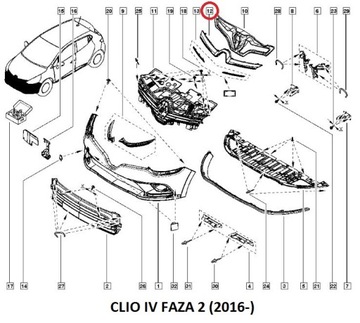 фото thumb №16, Renault clio iv решітка решітка радіатора планка хром перед