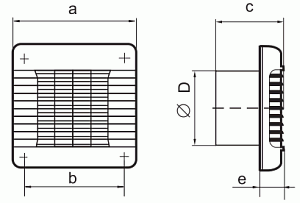 WENTYLATOR ŁAZIENKOWY - VENTS 100 MATH z żaluzją