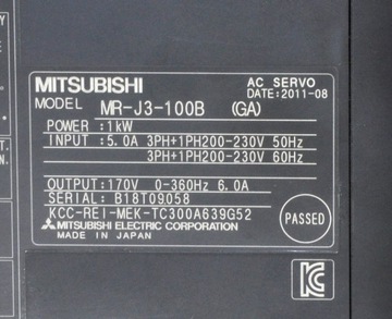 MR-J3-100B Сервоусилитель MITSUBISHI, инвертор 1 кВт