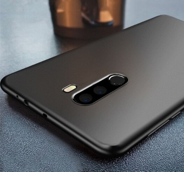 Матовый силиконовый чехол для Xiaomi Pocophone F1 + СТЕКЛО