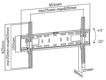 Uchwyt do telewizora LCD LED ścienny, pochylny LP42-46DT 37