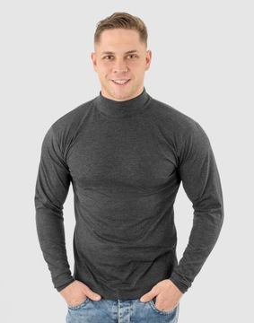 Elegancki Sweter Golf Męski Golfy WXM 5XL antracyt