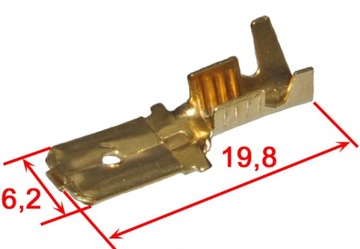 KONEKTOR MĘSKI WSUWKA 6,2MM 10SZT - KOMPLET