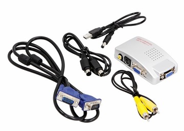 КОМПЛЕКТ ПРЕОБРАЗОВАТЕЛЯ СИГНАЛА AV VGA - CVBS S-VIDEO VGA