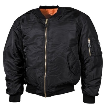 Мужская весенняя куртка переходного периода MA1 MFH Flek Flyers Bomber Black L