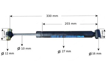 Amortyzator Siłownik ALKO 251S 2,6t Oryginał