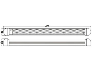 ЛАМПА 30 x LED поворотная 470 мм с выключателем 12 2