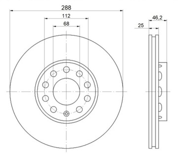 MIKODA 0222 GT ДИСКИ AUDI A4 B5 B6 B7 передние 288мм