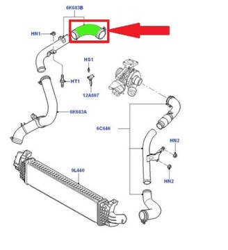 ШЛАНГ ИНТЕРКУЛЕРА FORD FOCUS II MK2 1.8 TDCi