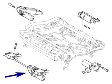 Шестерня, реечная передача, привод поддержки сиденья BMW