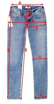 Lee Pants Slim Straight Blue Jeans Elly W30 L33