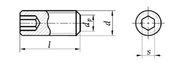 M8x80 Установочный винт с потайной головкой, черный DIN 913 2 шт.