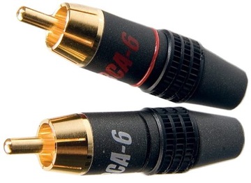 РАЗЪЕМЫ RCA SUPRA RCA-6, ПАРА ПОДТЯЖЕК, ПОЗОЛОЧЕННЫЕ 24 КАРТА