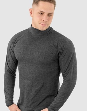 Elegancki Sweter Golf Męski Golfy WXM 4XL antracyt