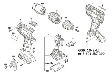 Przekładnia wkrętarki Bosch GSR 18-2-LI. GSR 10,8V-LI-2