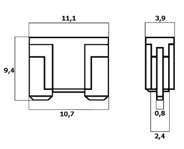 Предохранители ножевые MINI LOW PROFILE 10 шт.