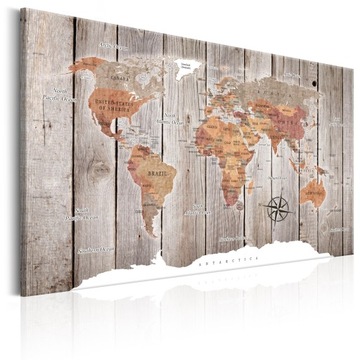 КАРТИНА 120x80см КАРТА WORLD TRAVEL GEO k-C-0050-b-b