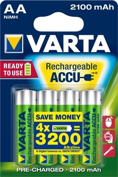 4x БАТАРЕИ R2U VARTA R6 AA 2100 мАч