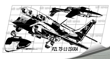 Наклейка на самолет ПЗЛ ТС-11 ИСКРА 125х55см №20