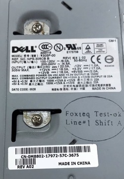 БЛОК ПИТАНИЯ DELL N305P-00 305 Вт OPTIPLEX GX620 M8802