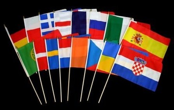 Flaga na patyku SERBIA 45x30 cm Flagi Serbii Serbska