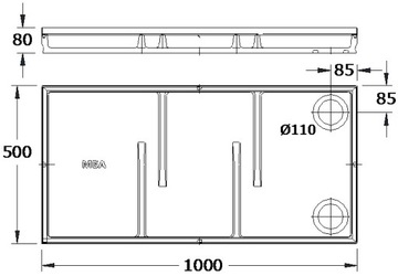 Коврик MEAGARD 100x50x8, решетка 30/10