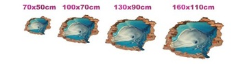 Наклейки на стену ЛОШАДИ Животные 3D 100х70см