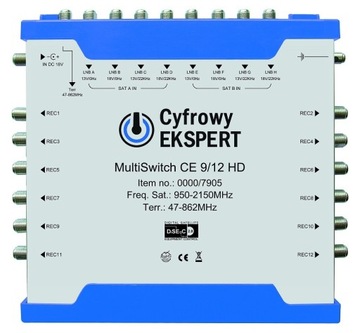 КОМПЛЕКТ: MULTISWITCH 9/12 TECHNISAT 9x12 + 2x КОНВЕРТЕР QUATTRO