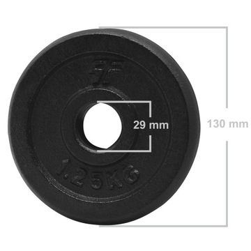 PLATINUM FITNESS ВЕС ЧУГУН ЧЕРНЫЙ ПОЛНЫЙ 1,25 кг ROCK PLATE