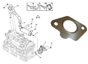 USZCZELKA ZAWORU EGR FIAT 1.6JTD FORD 1.4 1.6 TDCI