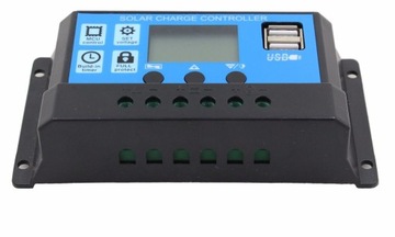 Regulator ładowania 10A PWM solar 12V 24V LCD USB