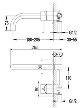 OMNIRES Y1215 РАКОВИНА ФАКТУРНАЯ, НАСТЕННАЯ