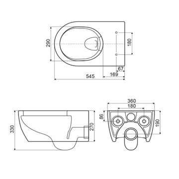 УНИТАЗ БЕЗОБОДКИ DOTO PURE-RIM 54 CEAX.1404.545