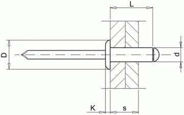 Заклепки потайные 3х6 ST/ST с плоской головкой 500 шт.