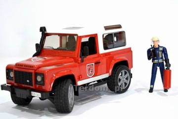 BRUDER 02596 Пожарная служба Land Rover Defender SOUND Пожарный с аксессуарами