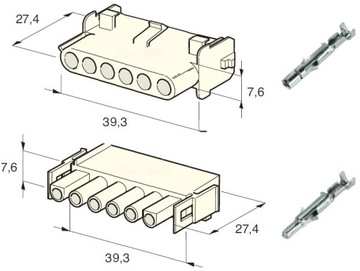 РАЗЪЕМ MATE-N-LOCK 6-контактный MNL6 MNL-6