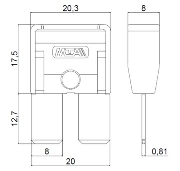 ПЛАСТИНКА ПРЕДОХРАНИТЕЛЯ MTA M8COMPACT FIAT ALFA 50A