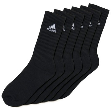 НОСКИ ADIDAS LONG STRIPES размер 35-38 ЧЕРНЫЕ, 6 ПАКЕТ