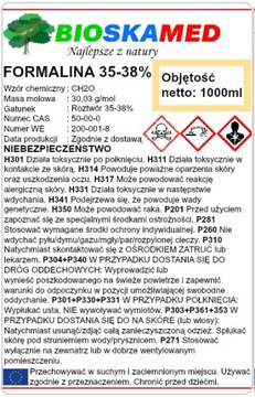 ФОРМАЛИН 35-38% Формальдегид. 1 литр БИОСКАМЕД