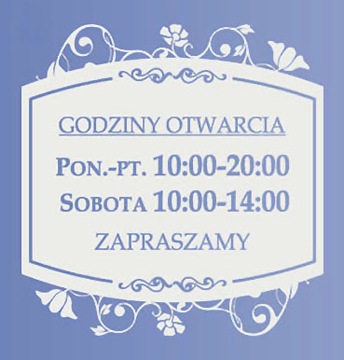 Наклейка «Часы работы магазина, двери, окна, ЦВЕТА»