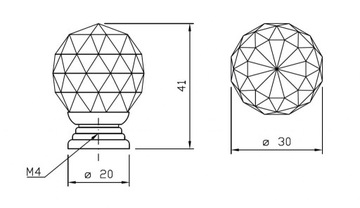 МЕБЕЛЬНАЯ РУЧКА CRYSTAL GOLD 30 ММ - GKS003 AMIX