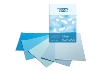 Блок цветной бумаги Deco А4/170г Happy Col BLUE