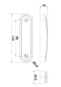 Светодиодный боковой габаритный фонарь ORANGE FT-045 12/24V FRISTOM