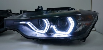 BMW 3 F31 ЛАМПЫ фар ЧЕРНЫЕ ЧЕРНЫЕ LED КОЛЬЦА дневные ДХО фары H7