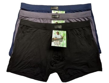 3 трусика-шорты COTTON WORLD BAMBOO BOXERS черные + цвета TU - 5XL