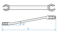 Открытый ключ 11x13 для тормозных магистралей King.